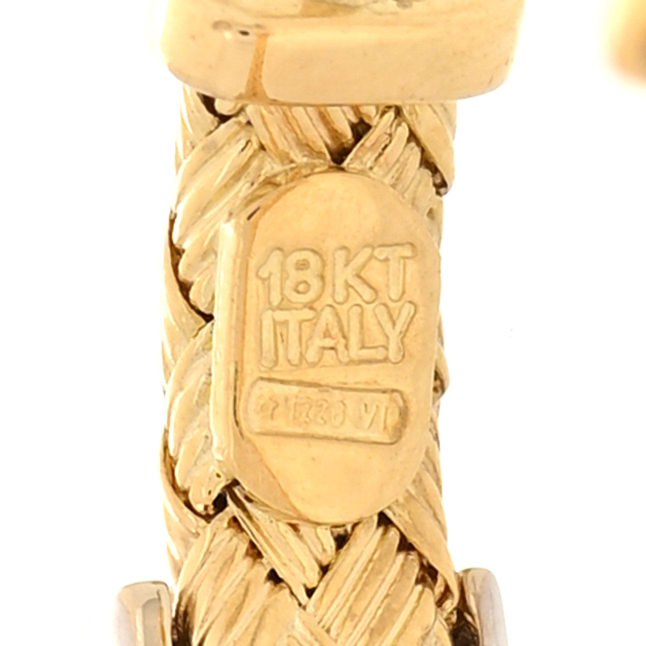 18K Yellow White Gold Diamond Primavera Weave Hoop Earrings