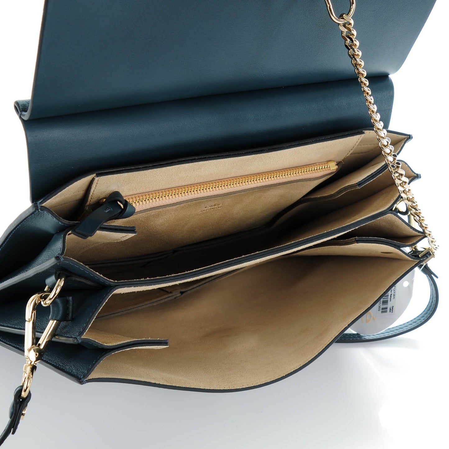 Suede Calfskin Medium Faye Shoulder Bag Silver Blue