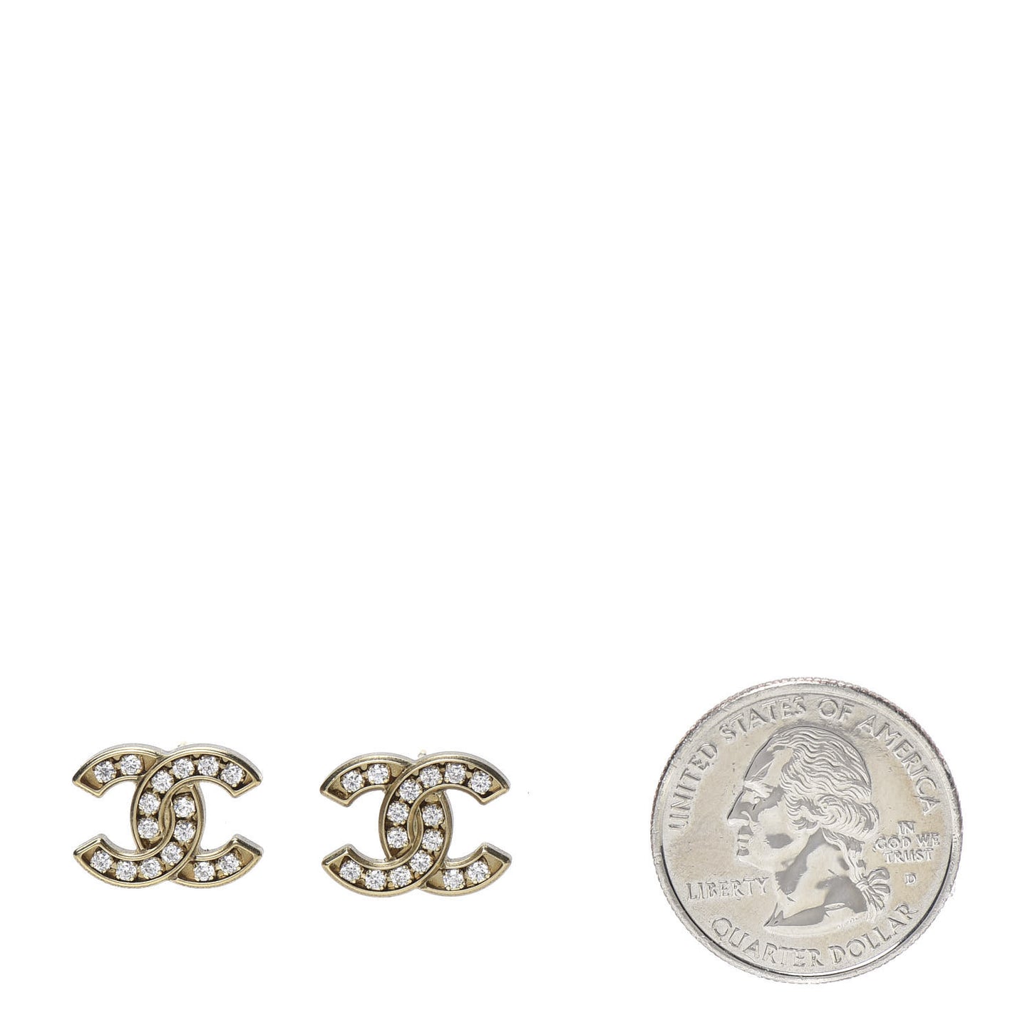Crystal CC Earrings Gold