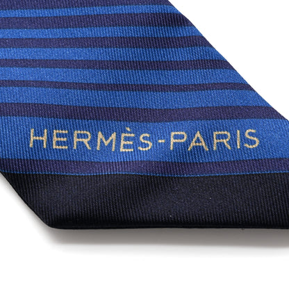 Hermes Silk Ex-Libris Twilly Indigo Black Beige 2 of 4