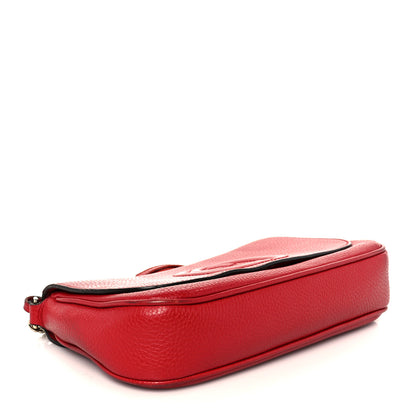 Gucci Pebbled Calfskin Medium Soho Flap Crossbody Vibrant Red 4 of 11