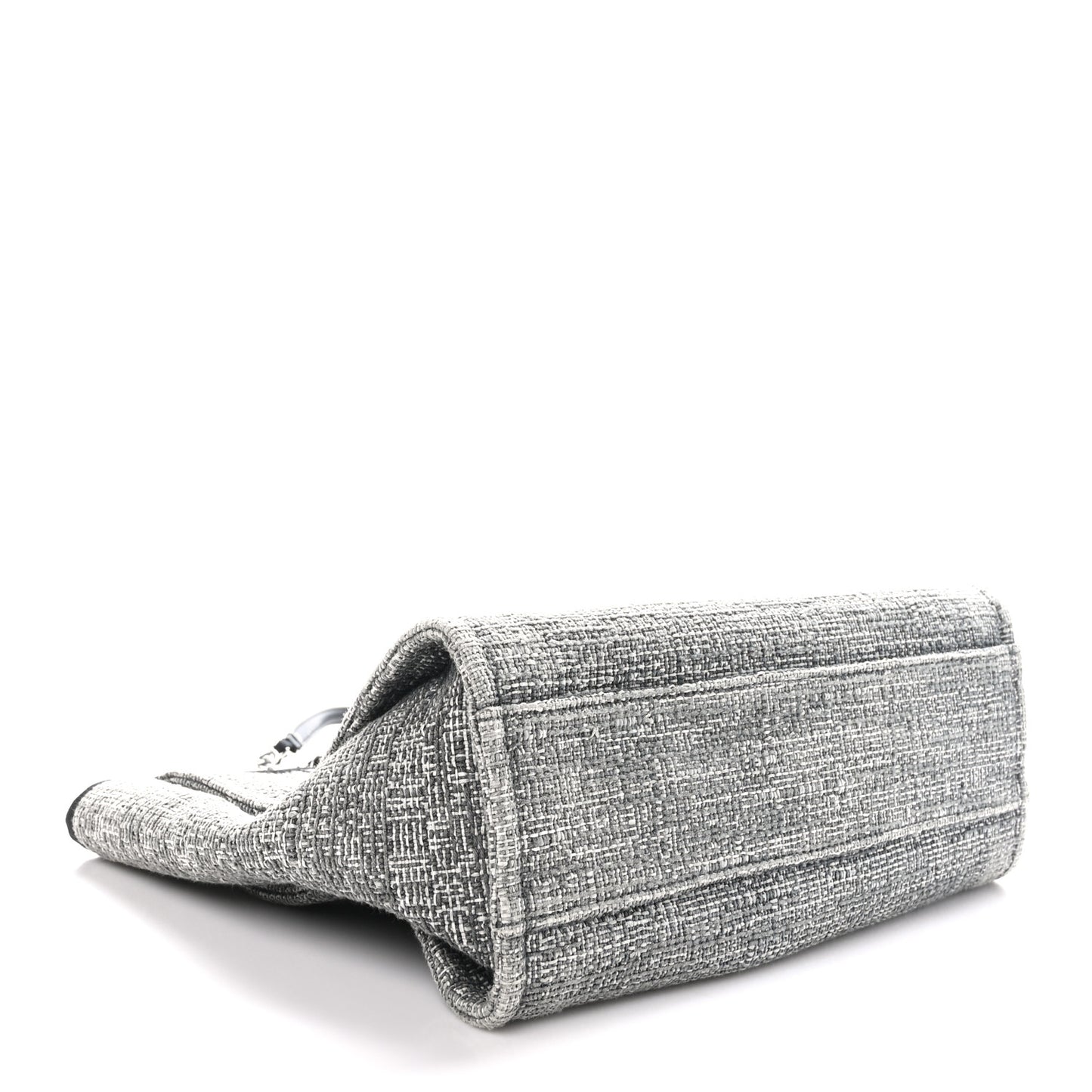 Woven Straw Raffia Small Deauville Tote Grey