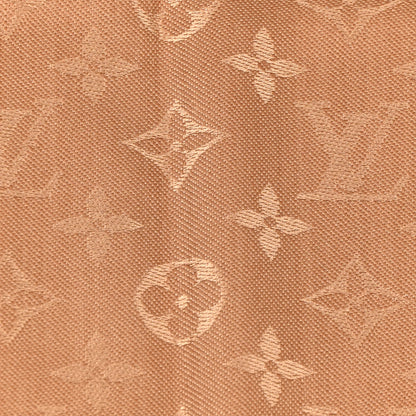 Louis Vuitton LOUIS VUITTON Silk Wool Monogram Shawl Caramel 4 of 9