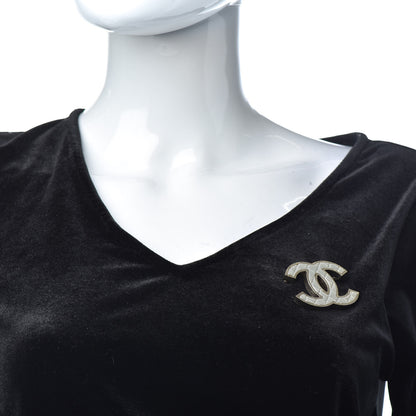 Chanel Metal Quilted CC Brooch Silver Gold 2 of 5