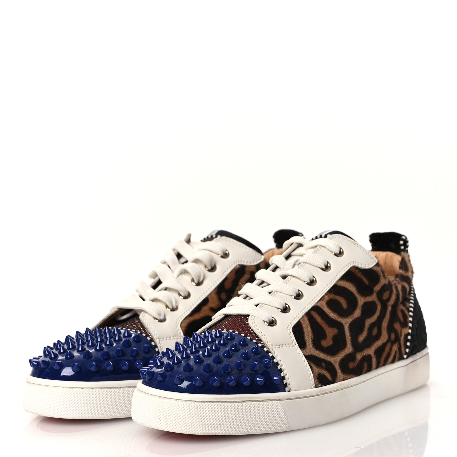 Christian Louboutin Calfskin Patent Spikes Mens Loubikick Flat Sneakers 45 Multi 4 of 10