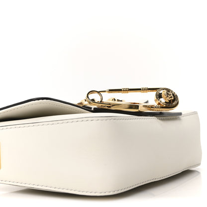 Fendi X VERSACE Vitello Seta Fendace Mini Brooch Baguette White Ice 8 of 9