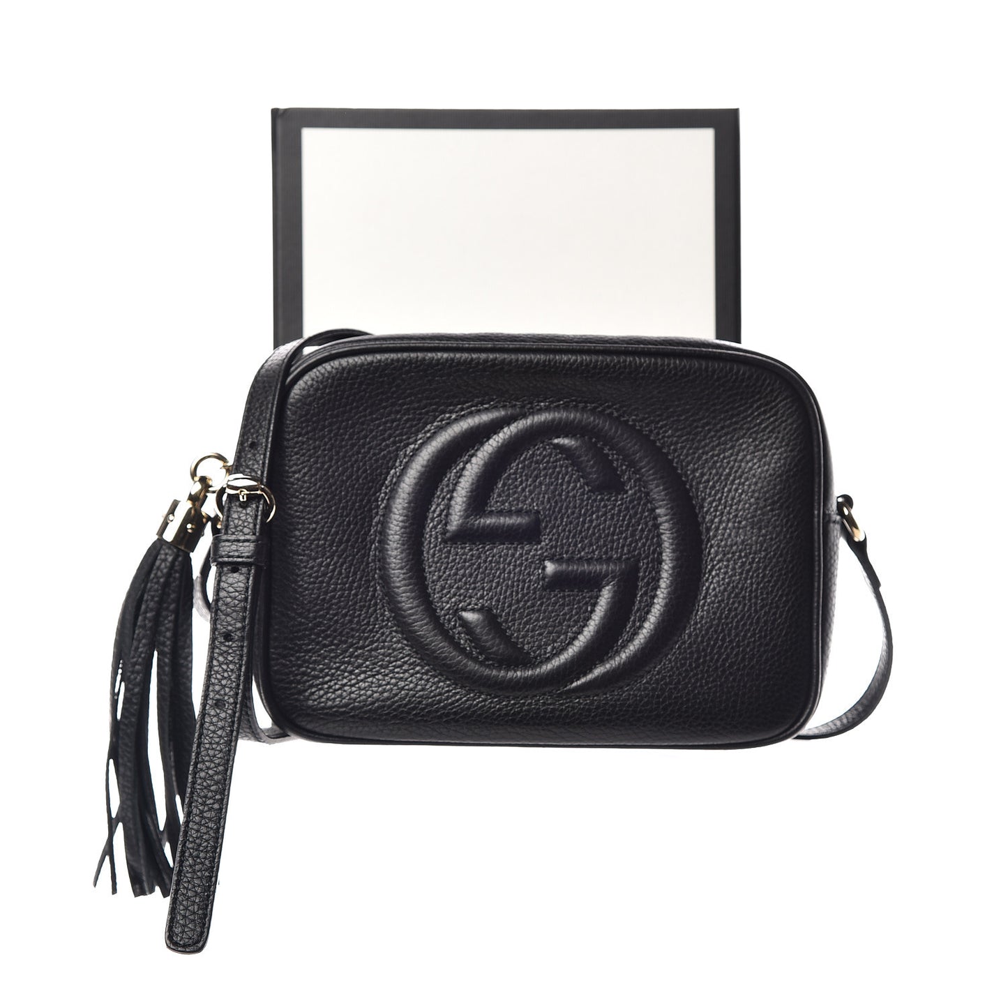 Pebbled Calfskin Small Soho Disco Bag Black