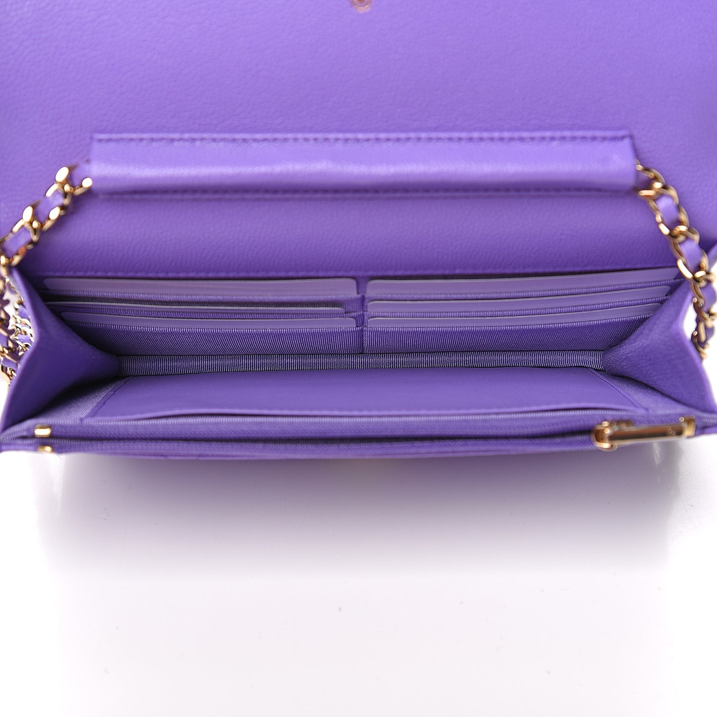 Caviar Quilted Wallet On Chain WOC Purple