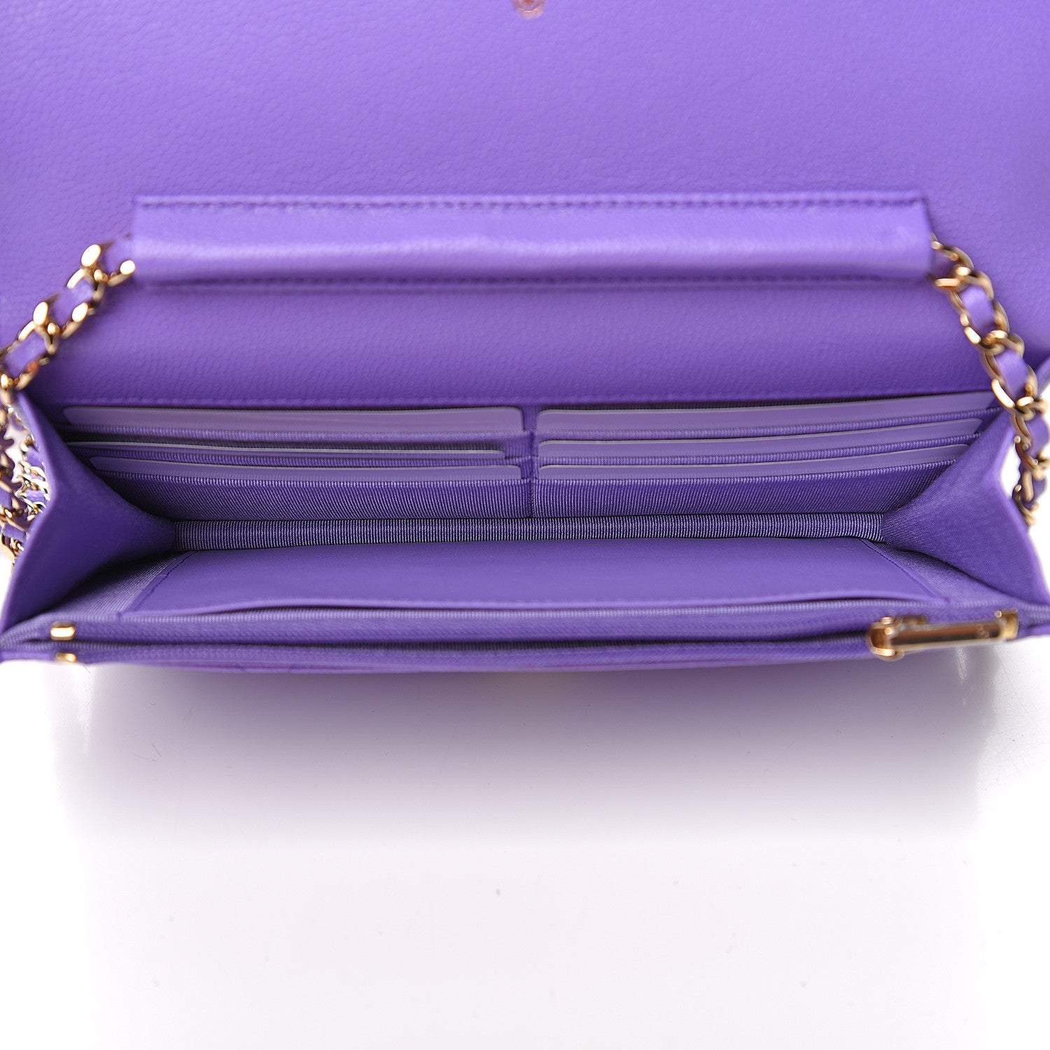 Chanel Caviar Quilted Wallet On Chain WOC Purple 4 of 11