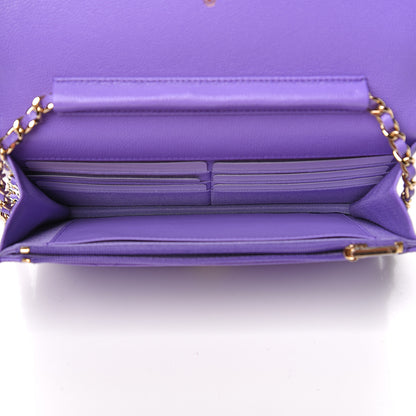 Chanel Caviar Quilted Wallet On Chain WOC Purple 4 of 11