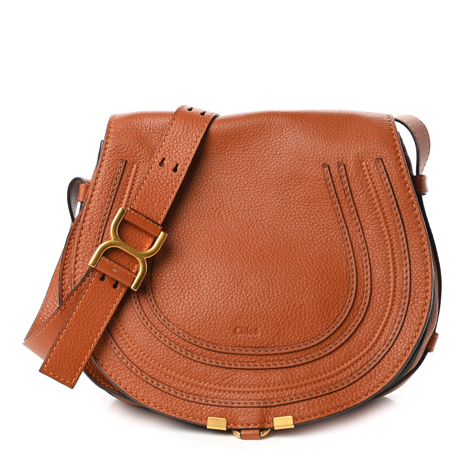 Chloe Calfskin Medium Marcie Round Crossbody Bag Tan 1 of 11