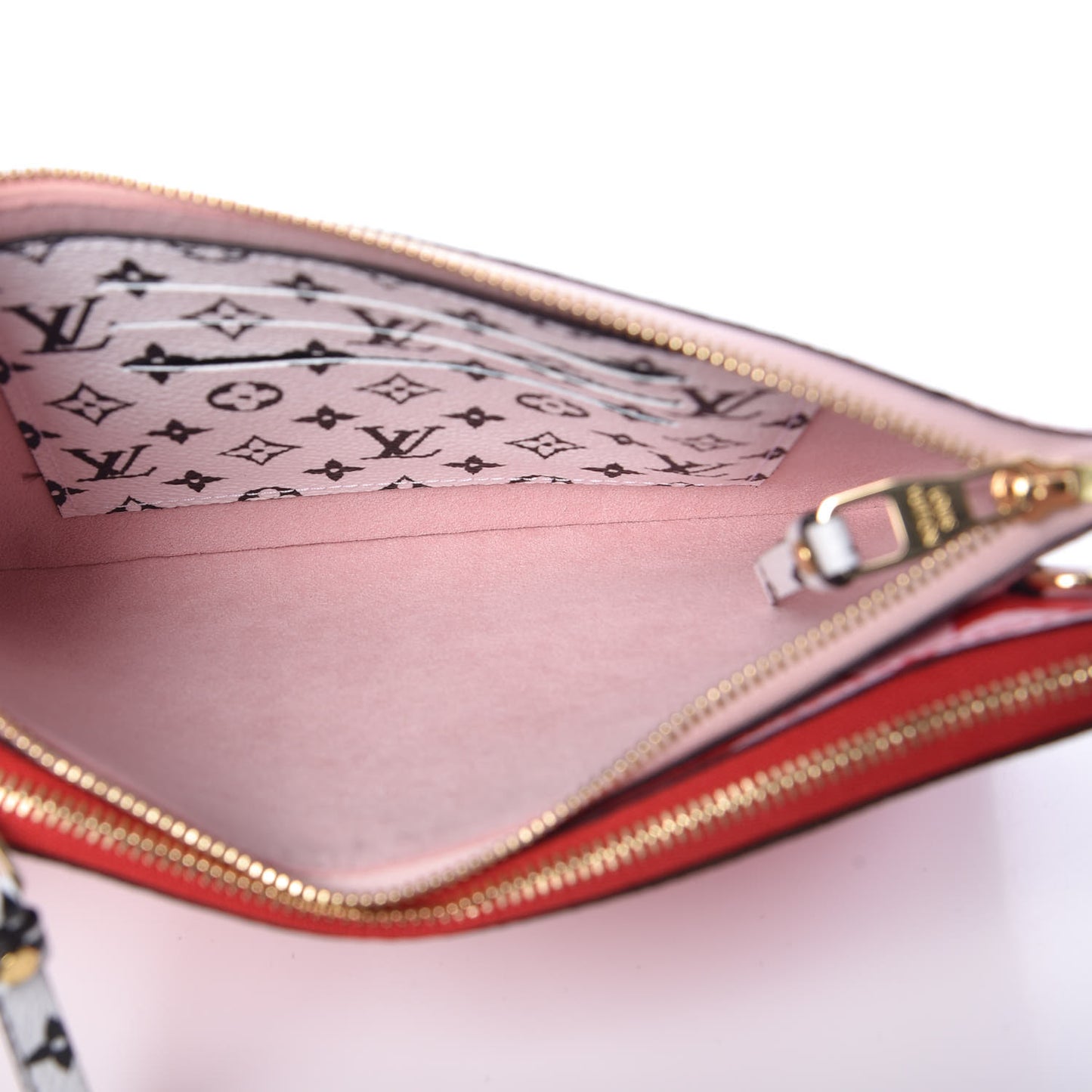 Monogram Giant Double Zip Pochette Rouge