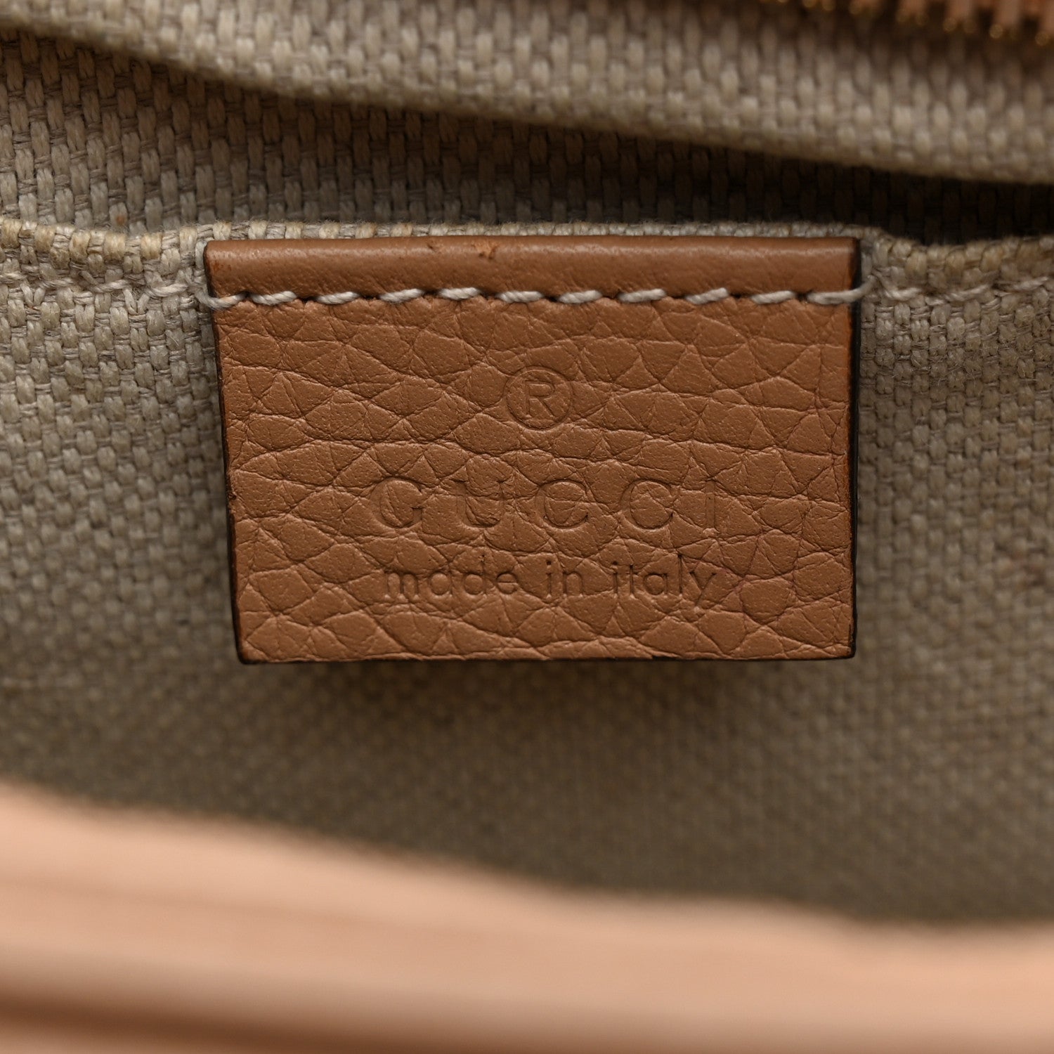 Gucci Pebbled Calfskin Small Soho Disco Bag Camelia 5 of 16