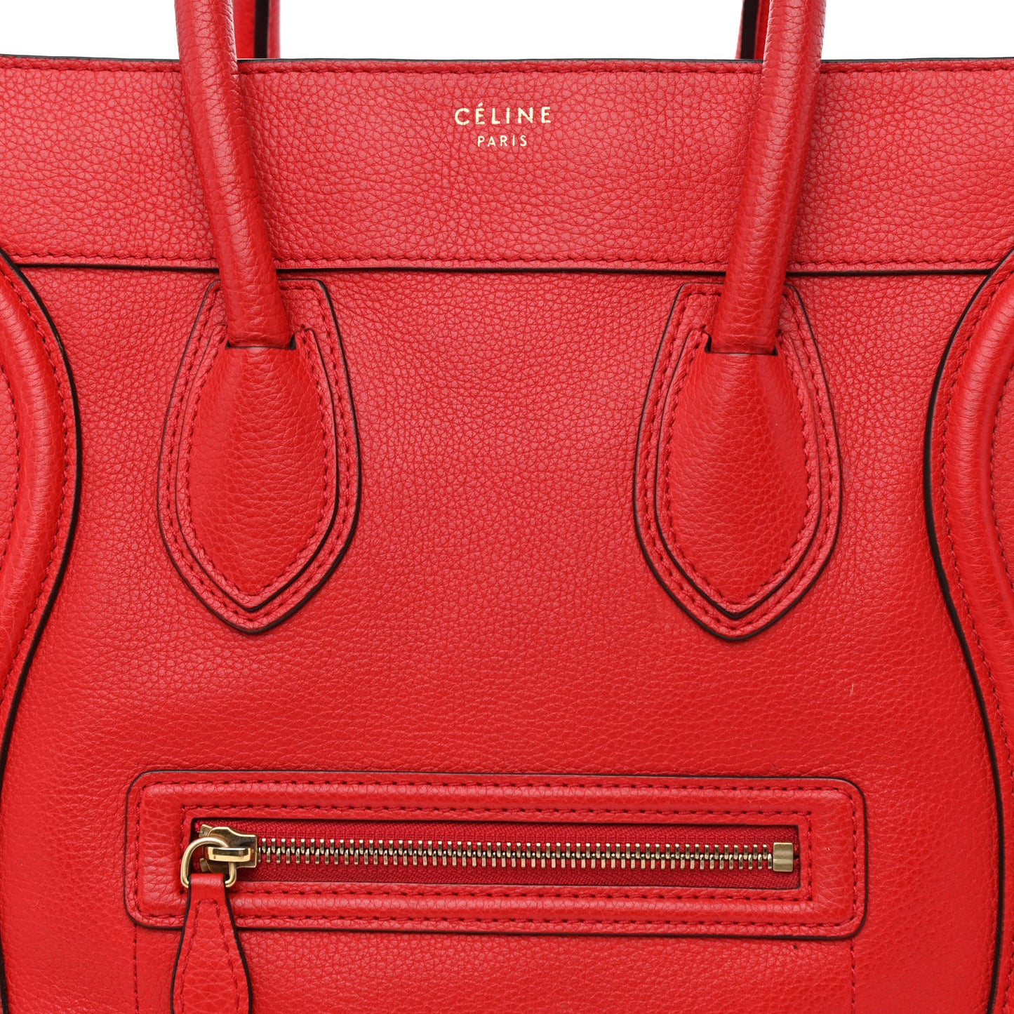 Drummed Calfskin Mini Luggage Coquelicot