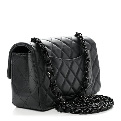 Chanel Lambskin Quilted Mini Rectangular Flap So Black 3 of 10