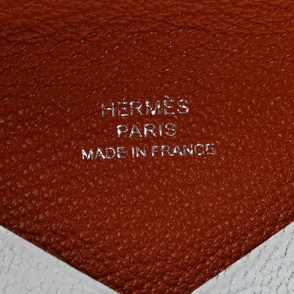 Hermes Chevre Mysore Verso Calvi Card Case Bleu Brume Brique 6 of 11