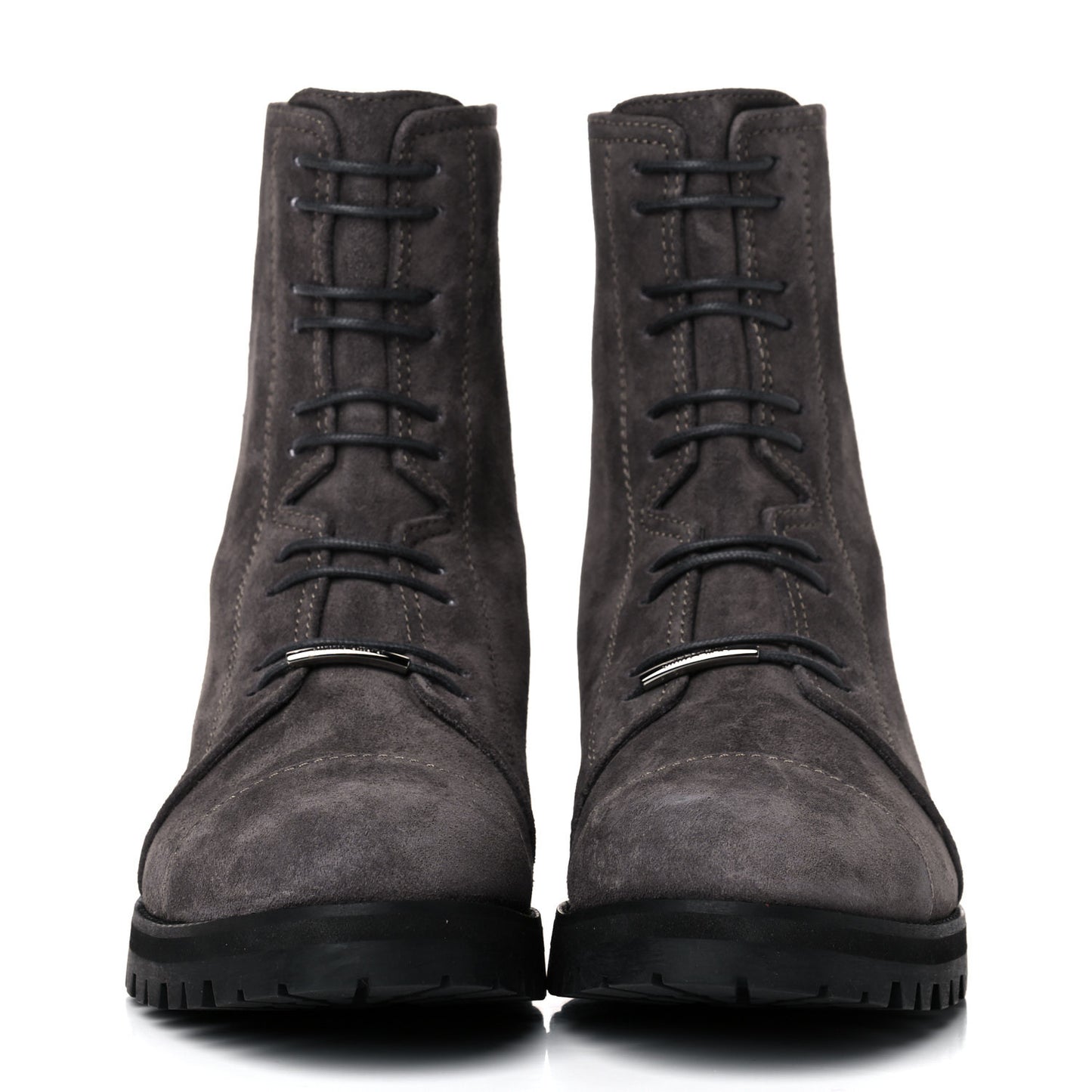 Suede Piper Combat Boots 38 Dark Grey