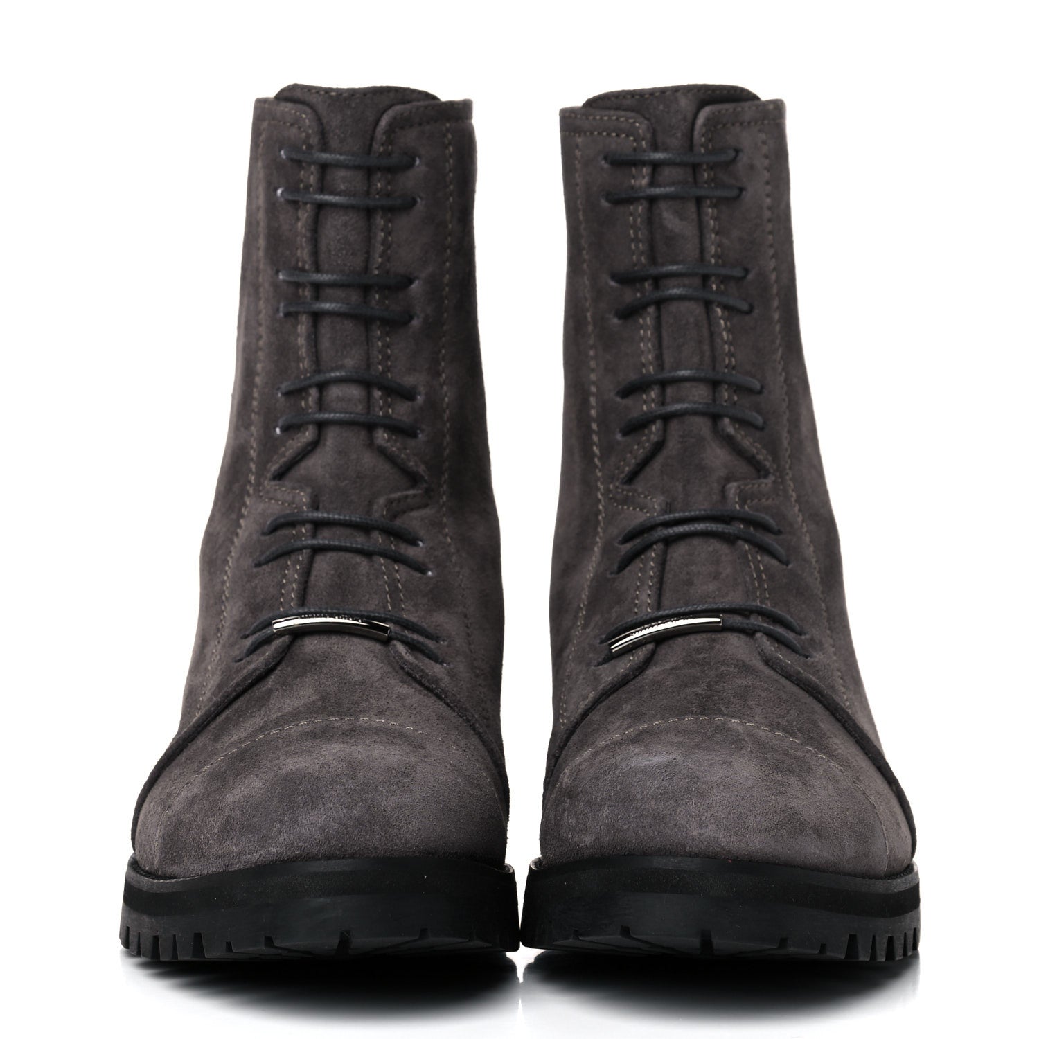Jimmy Choo Suede Piper Combat Boots 38 Dark Grey 2 of 12