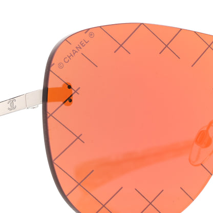Chanel Shield Runway Sunglasses 71158 Silver Red 7 of 8