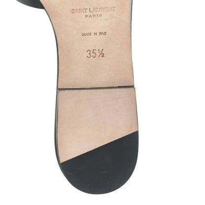 Saint Laurent Calfskin Tribute 05 Slide Sandals 35.5 Black 10 of 11