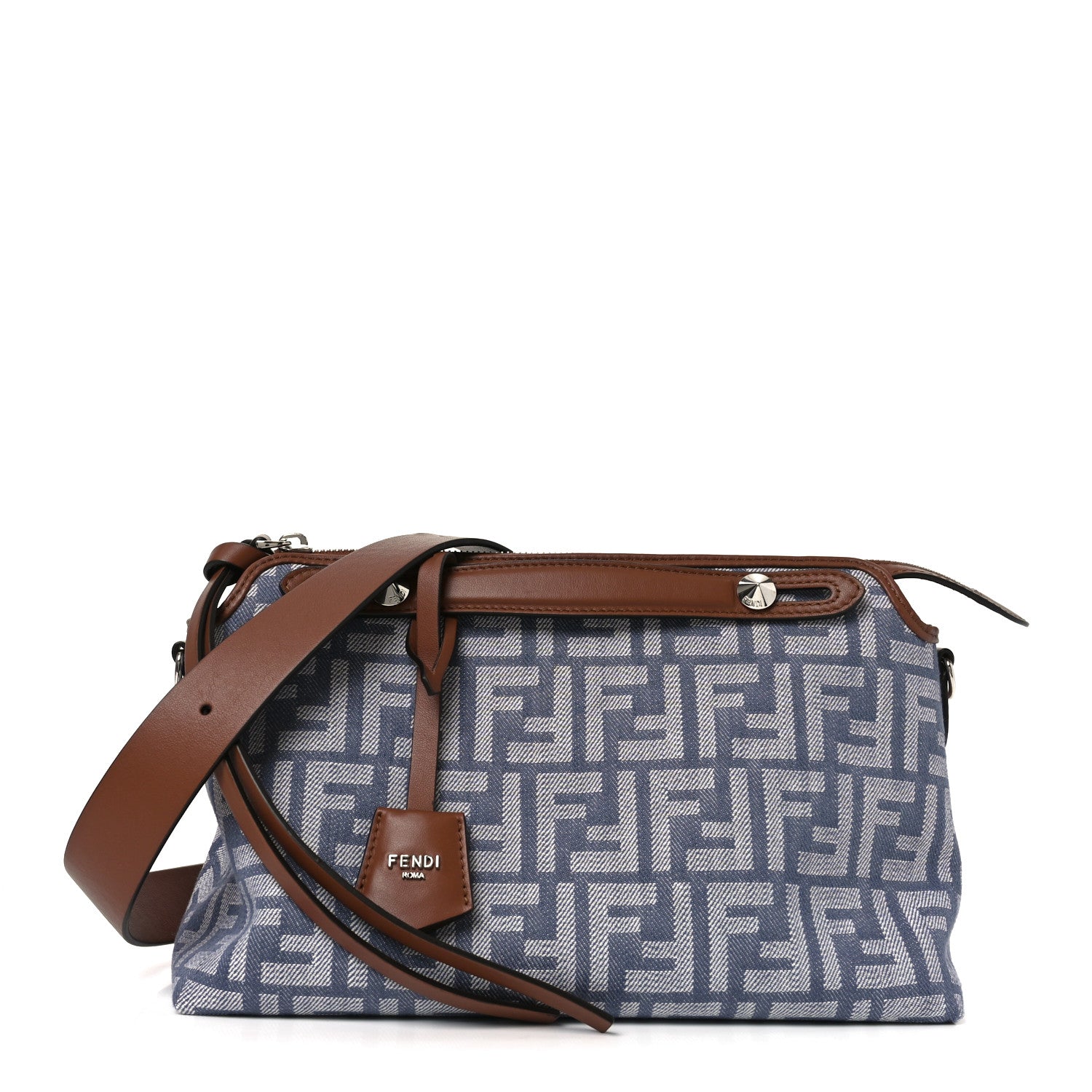 Fendi Denim Vitello Grace FF Mini By The Way Boston Bag  Blue 1 of 11