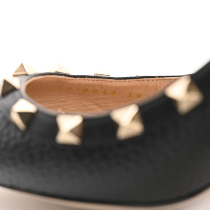 Valentino Garavani Pebbled Calfskin Rockstud 90mm Pumps 39 Black 9 of 12