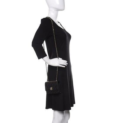 Chanel Lambskin Quilted Mini Trendy CC Wallet On Chain WOC Black 2 of 11