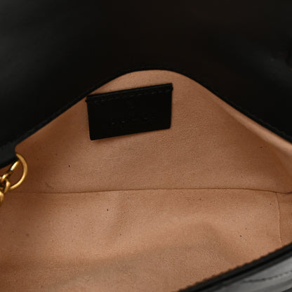 Gucci Calfskin Matelasse Super Mini GG Marmont Shoulder Bag Black 5 of 10