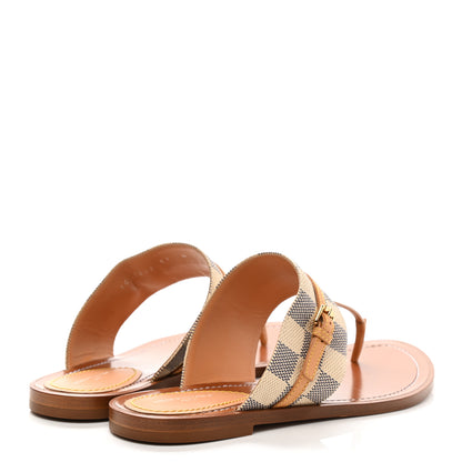 Louis Vuitton Damier Azur Palma Flat Thong Sandals 37 4 of 9