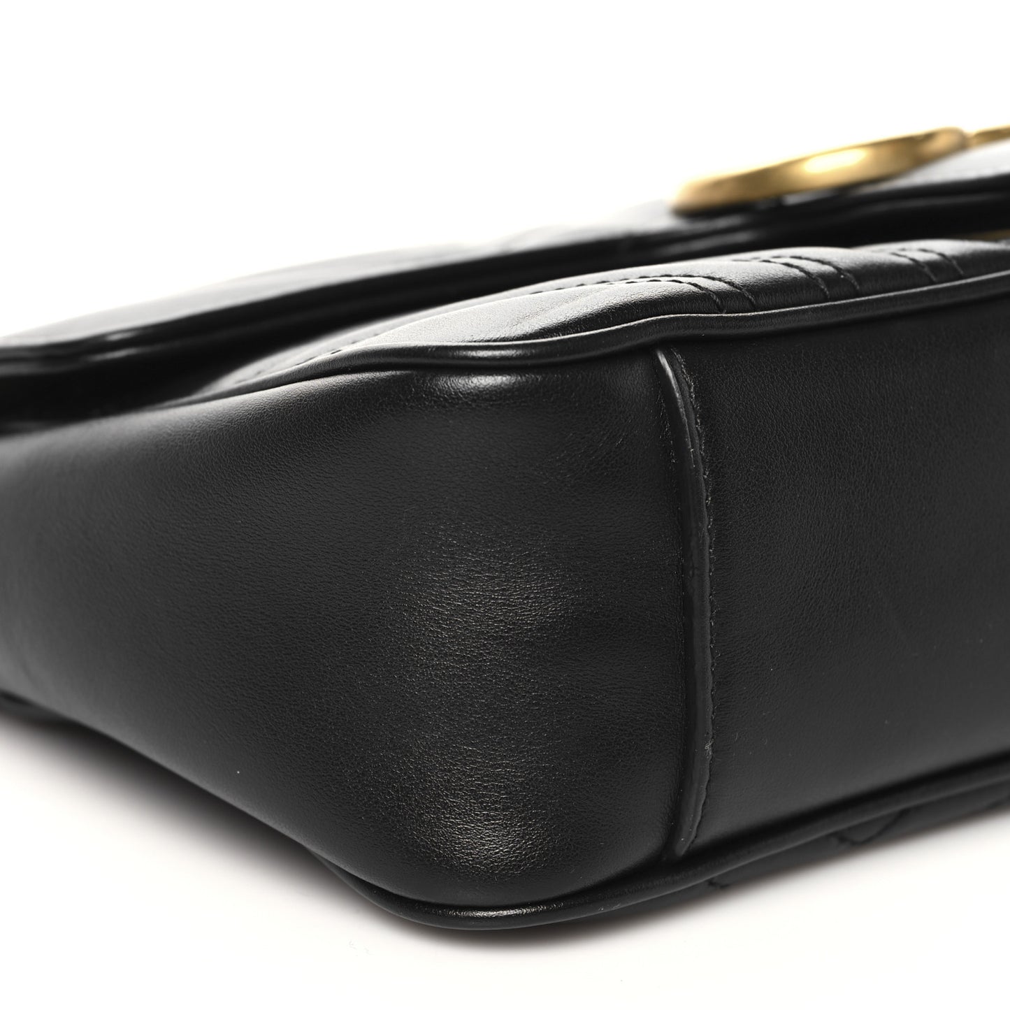 Calfskin Matelasse Small GG Marmont Shoulder Bag Black