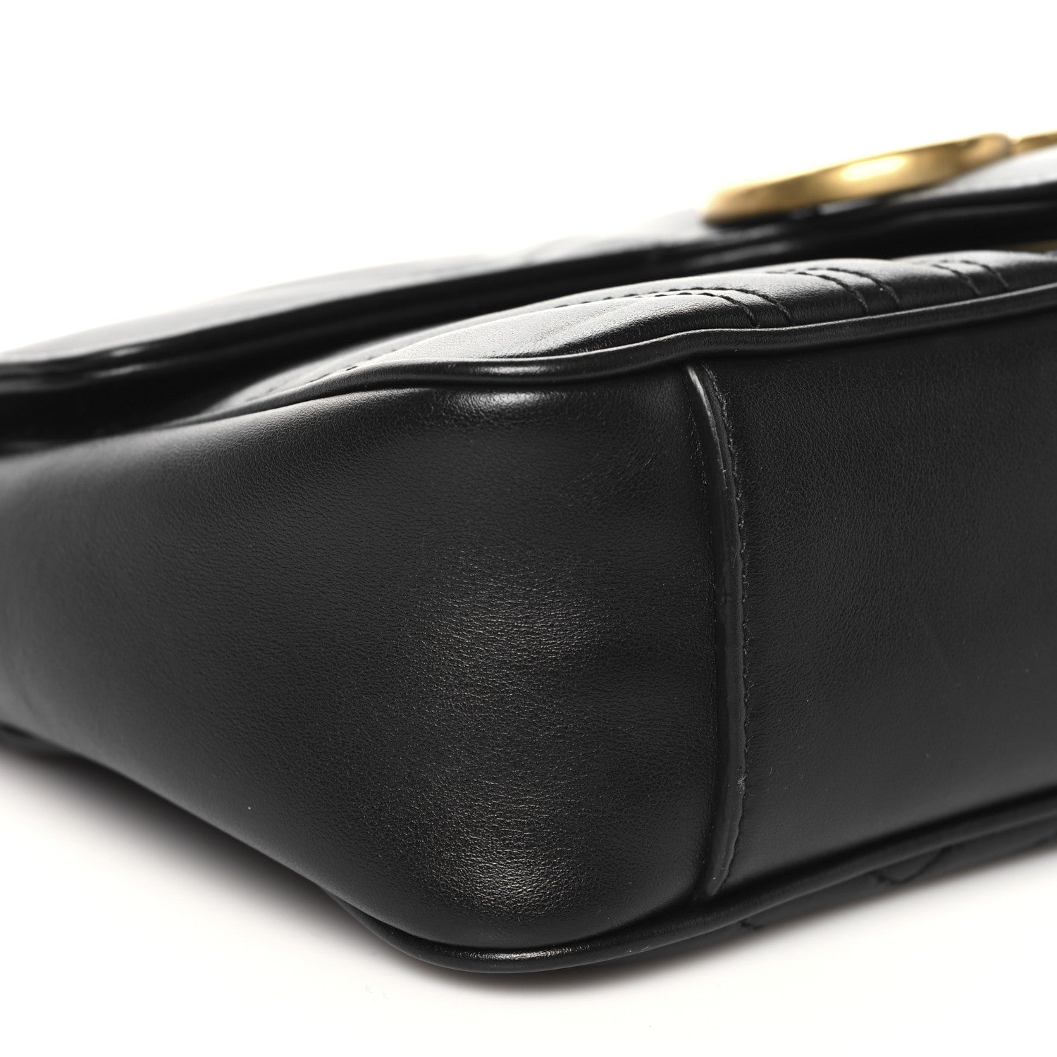 Gucci Calfskin Matelasse Small GG Marmont Shoulder Bag Black 9 of 10