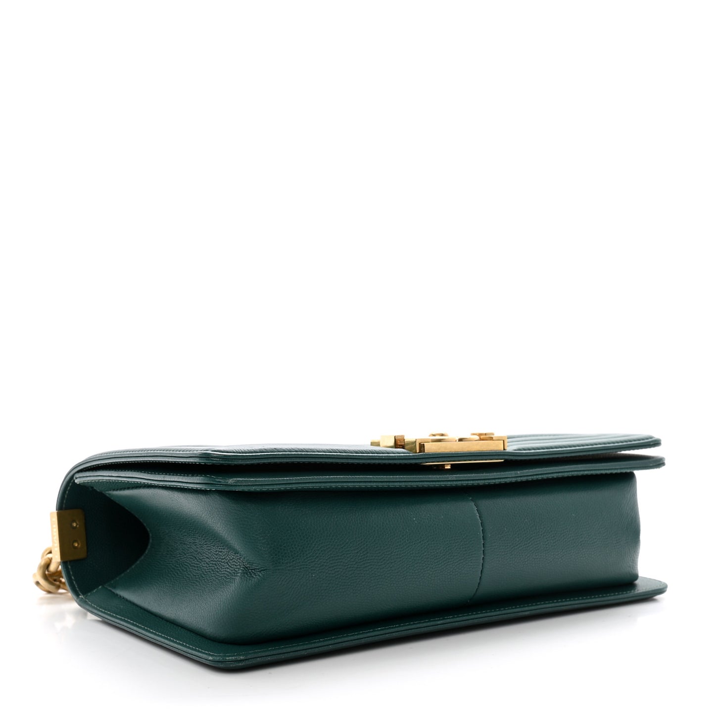 Caviar Quilted Medium Boy Flap Dark Green