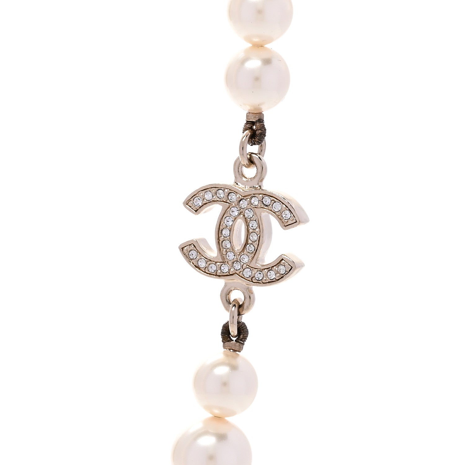 Chanel Graduated Pearl CC Long Necklace Gold 4 of 6