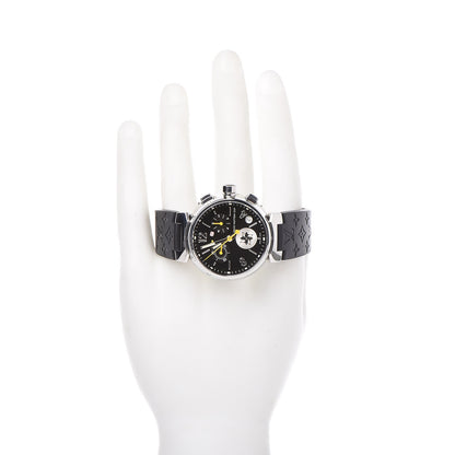 Louis Vuitton Stainless Steel Rubber 39mm Tambour Lovely Cup Quartz Watch Black 2 of 5