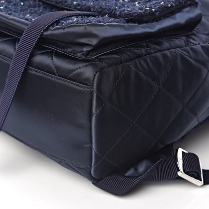 Chanel Tweed Nylon Quilted Astronaut Essentials Backpack Navy 9 of 10