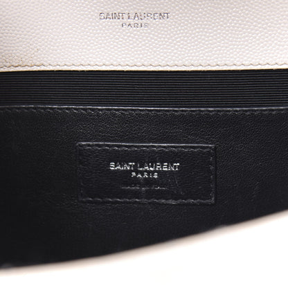 Saint Laurent Grain De Poudre Textured Mixed Matelasse Medium Triquilt Monogram Satchel Porcellana 8 of 13