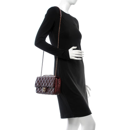 Chanel Patent Goatskin Quilted Medium CC Eyelet Flap Burgundy 2 of 8