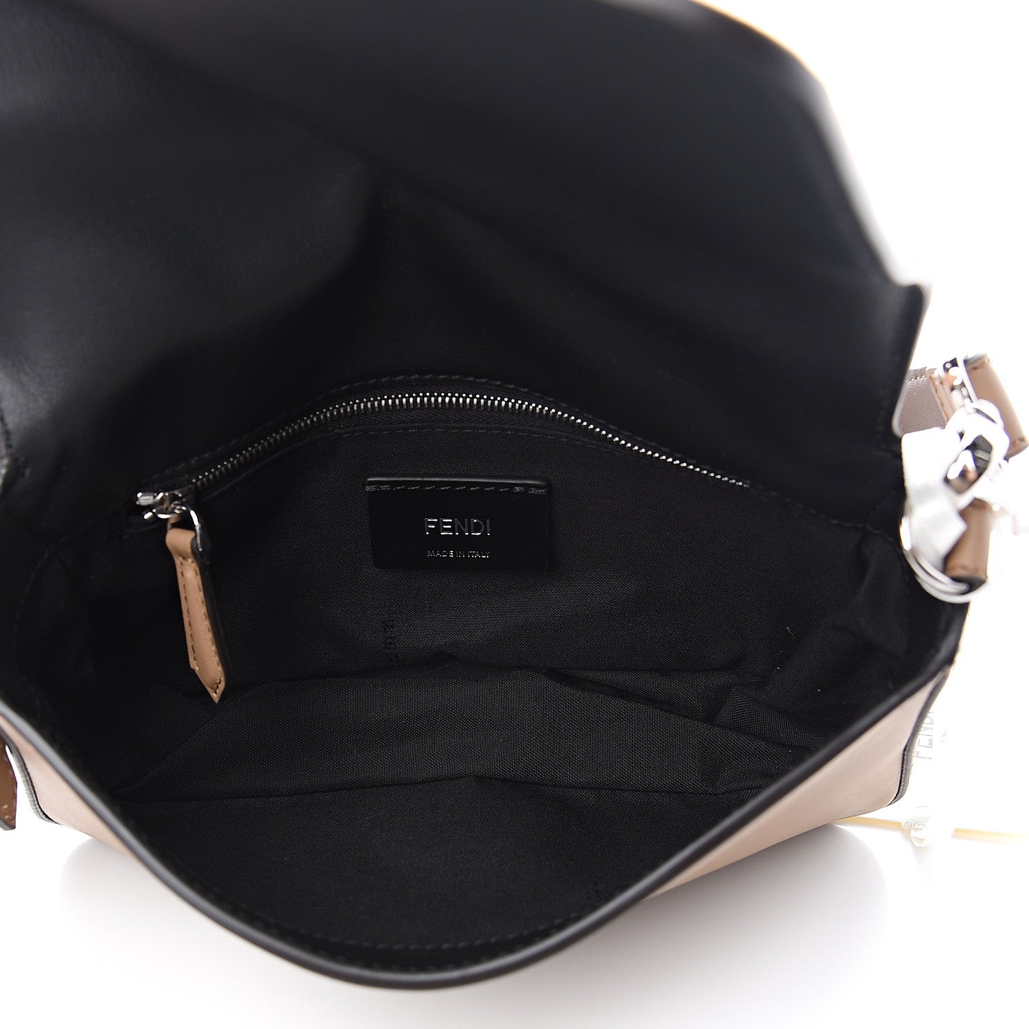 Fendi Vitello Grace Suede FF 1974 Embossed Mini Expandable Flap Bag Sand Sughero 4 of 9