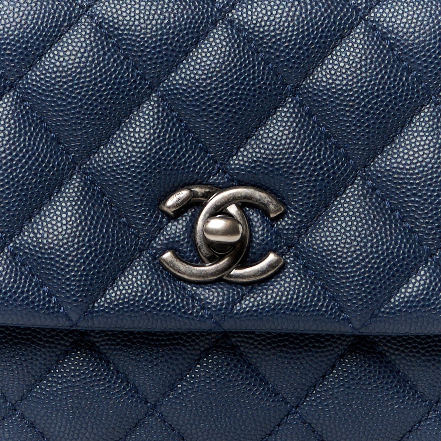Chanel Caviar Quilted Mini Coco Handle Flap Navy Blue Blue 9 of 11