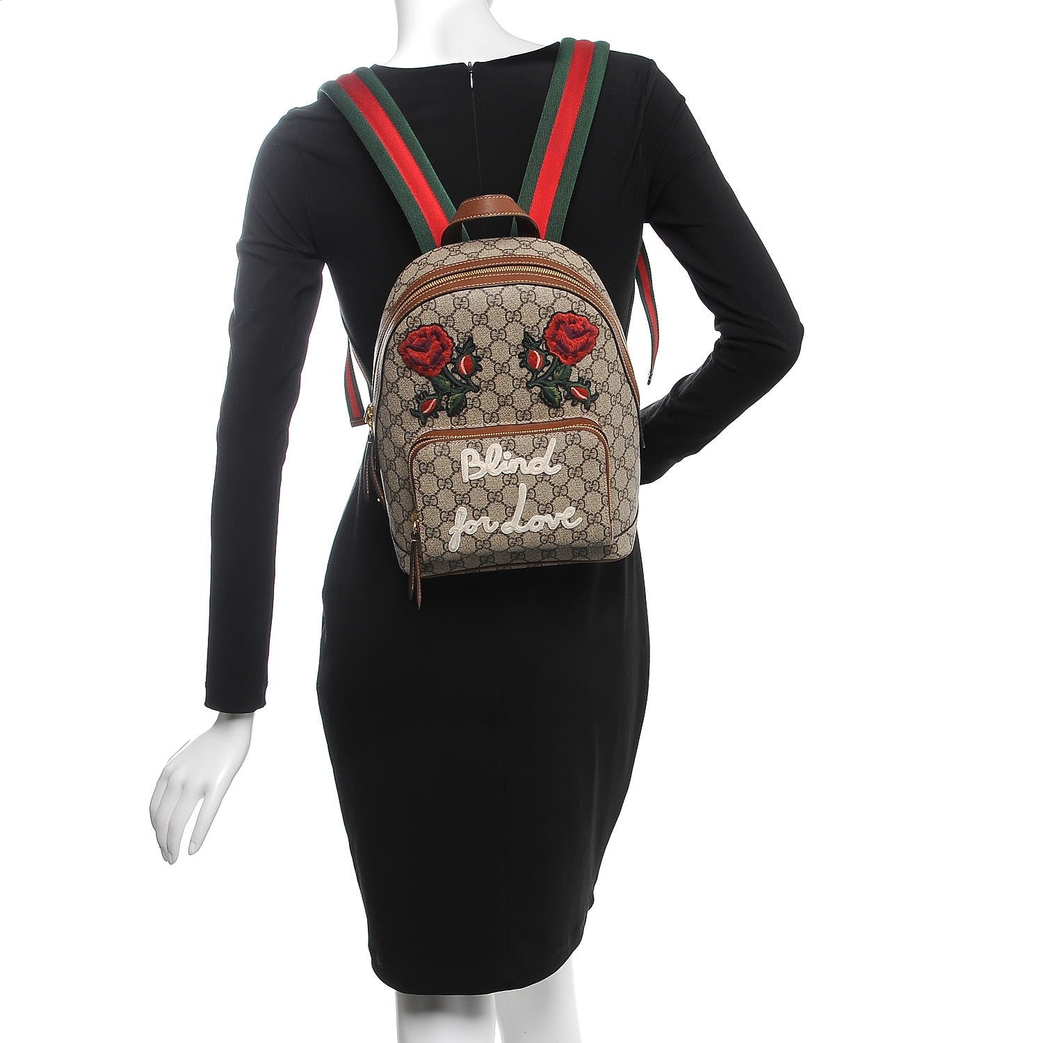 Gucci GG Supreme Monogram Web Blind For Love Embroidered Small Day