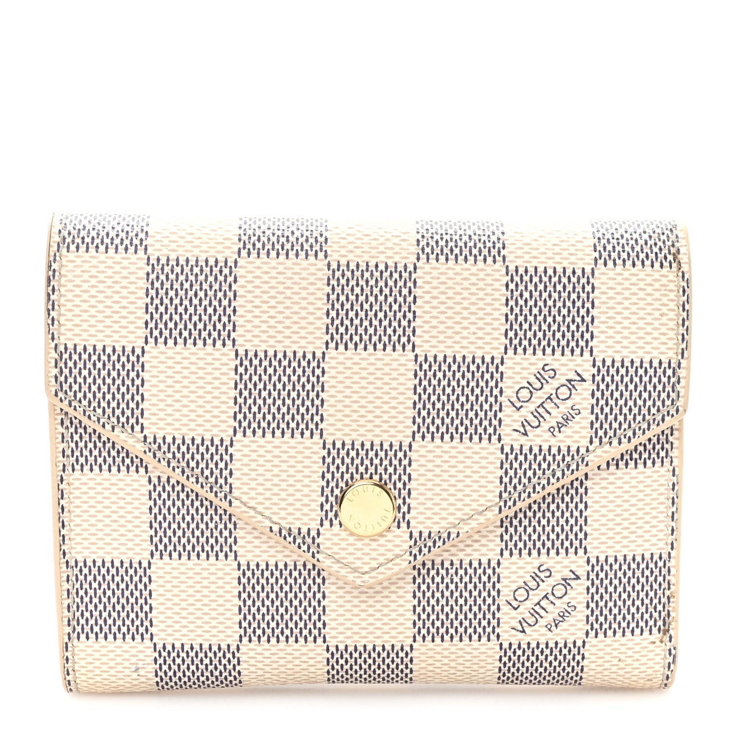 Louis Vuitton Damier Azur Victorine Wallet Rose Ballerine 1 of 8