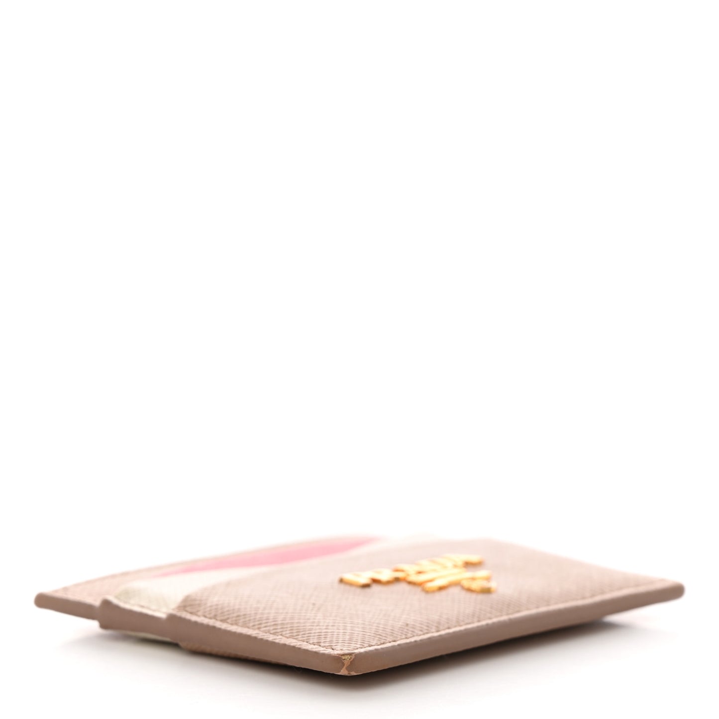 Saffiano Metal Card Case Cammeo Fuoco White