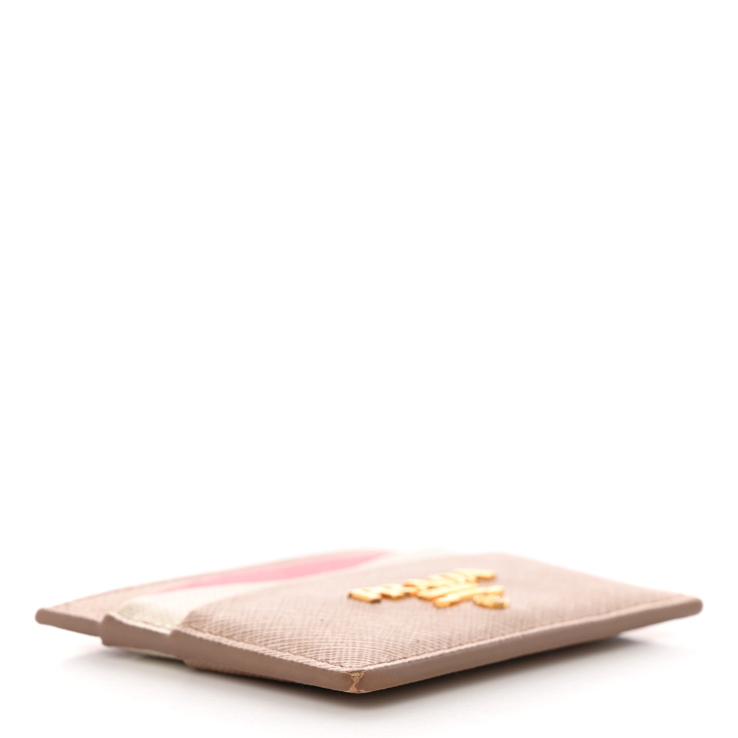 Prada Saffiano Metal Card Case Cammeo Fuoco White 4 of 13