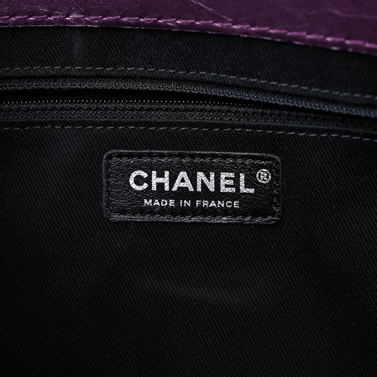 Chanel Metallic Calfskin Medium Lady Pearly Flap Dark Purple 6 of 12
