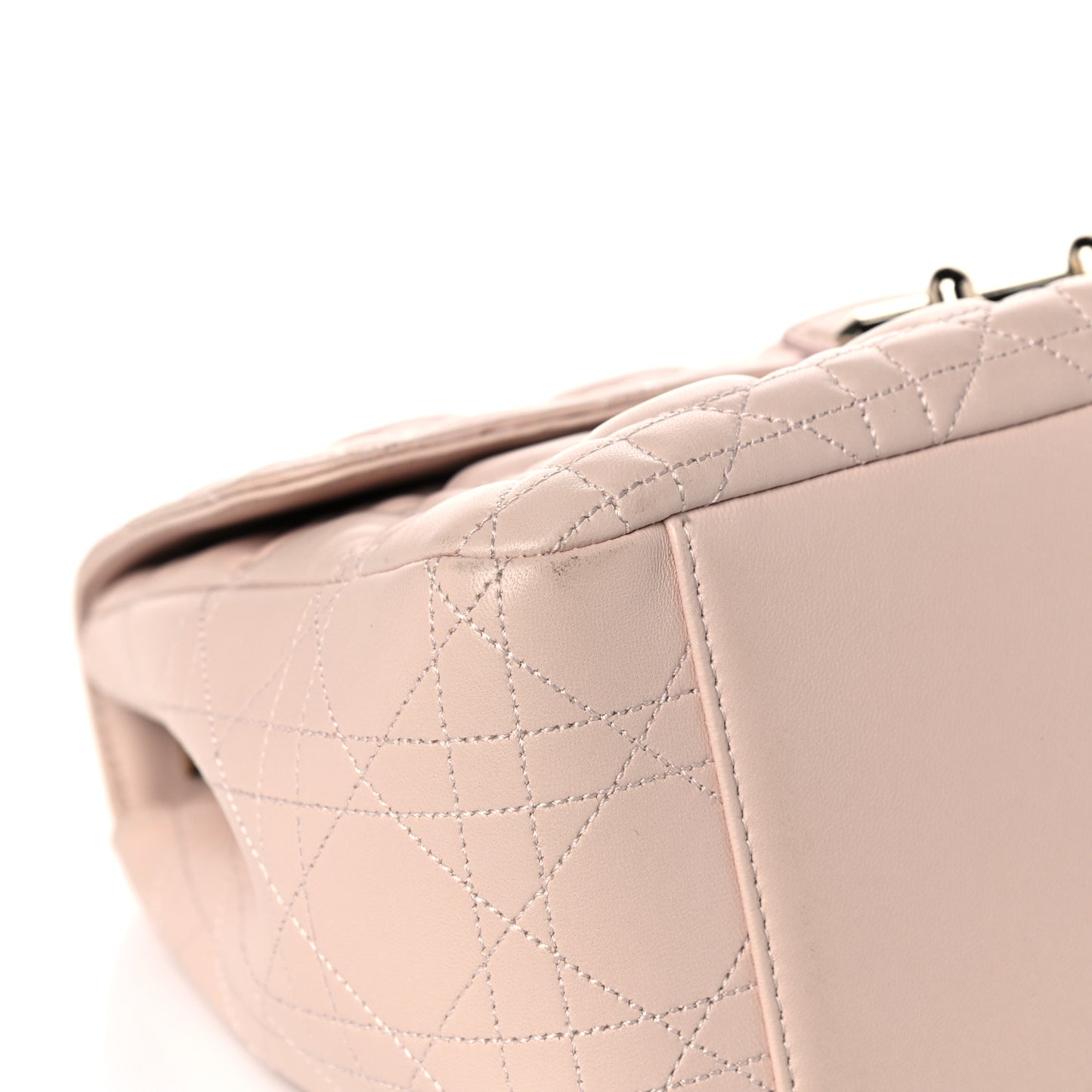 Lambskin Cannage Large Miss Dior Flap Rose Poudre