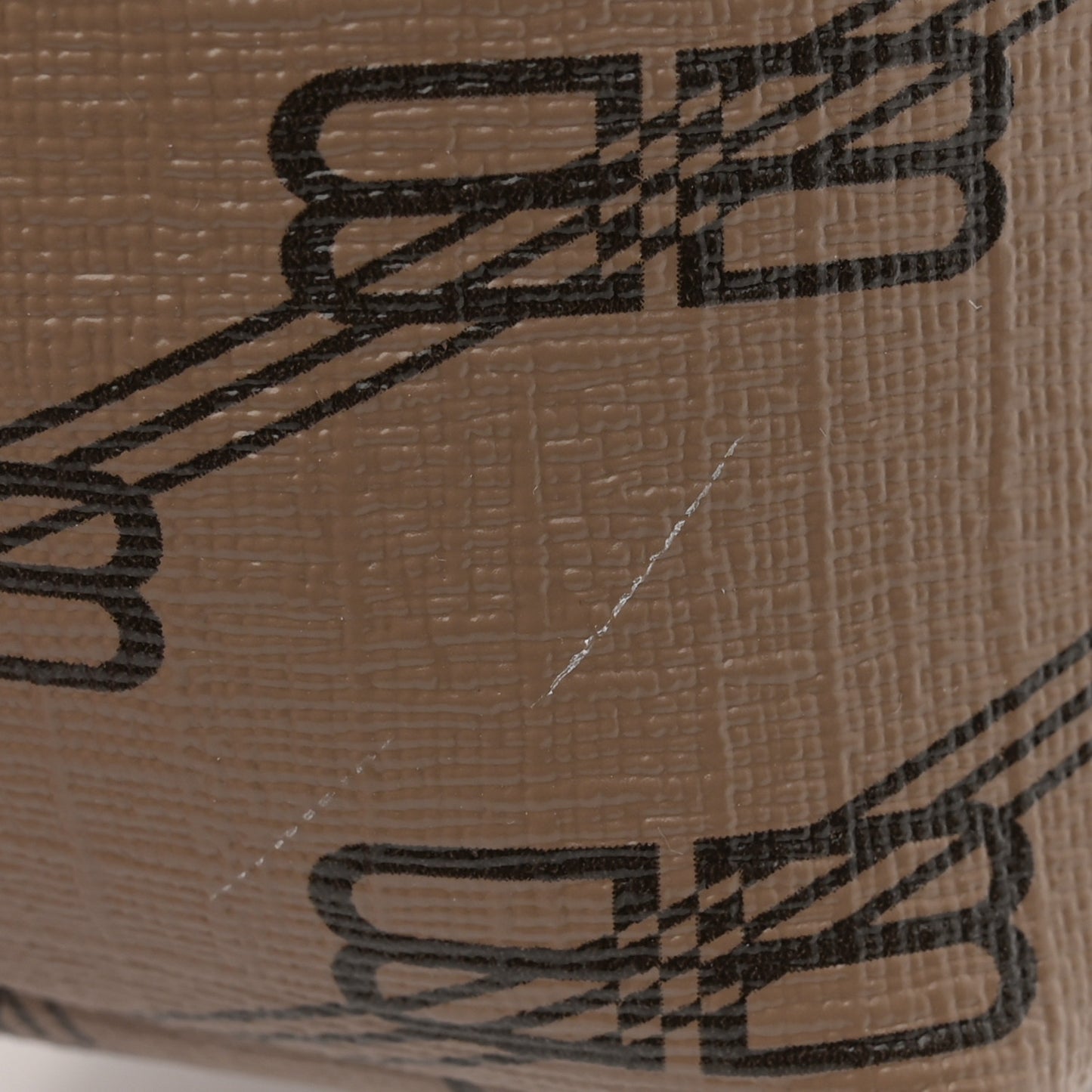 Coated Canvas BB Monogram Medium Signature East West Shopper Bag Beige Brown