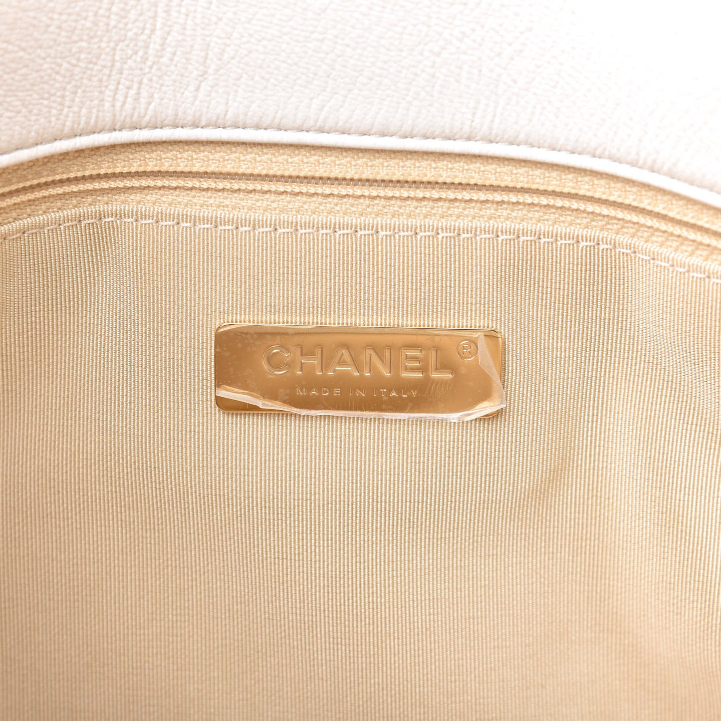 Goatskin Quilted Large Chanel 19 Flap White