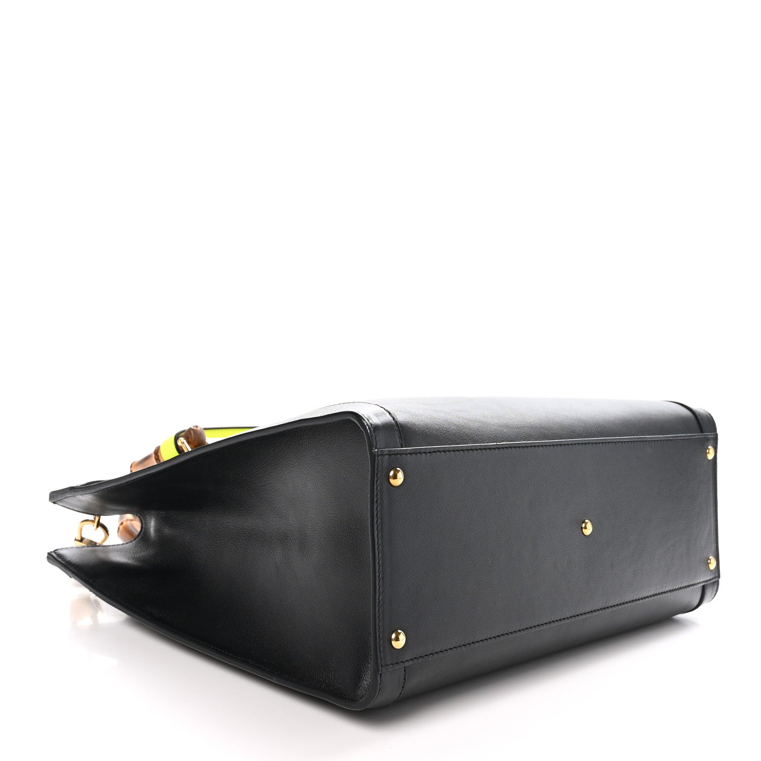 Gucci Calfskin Medium Diana Tote Bag Black Yellow Fluo 4 of 11