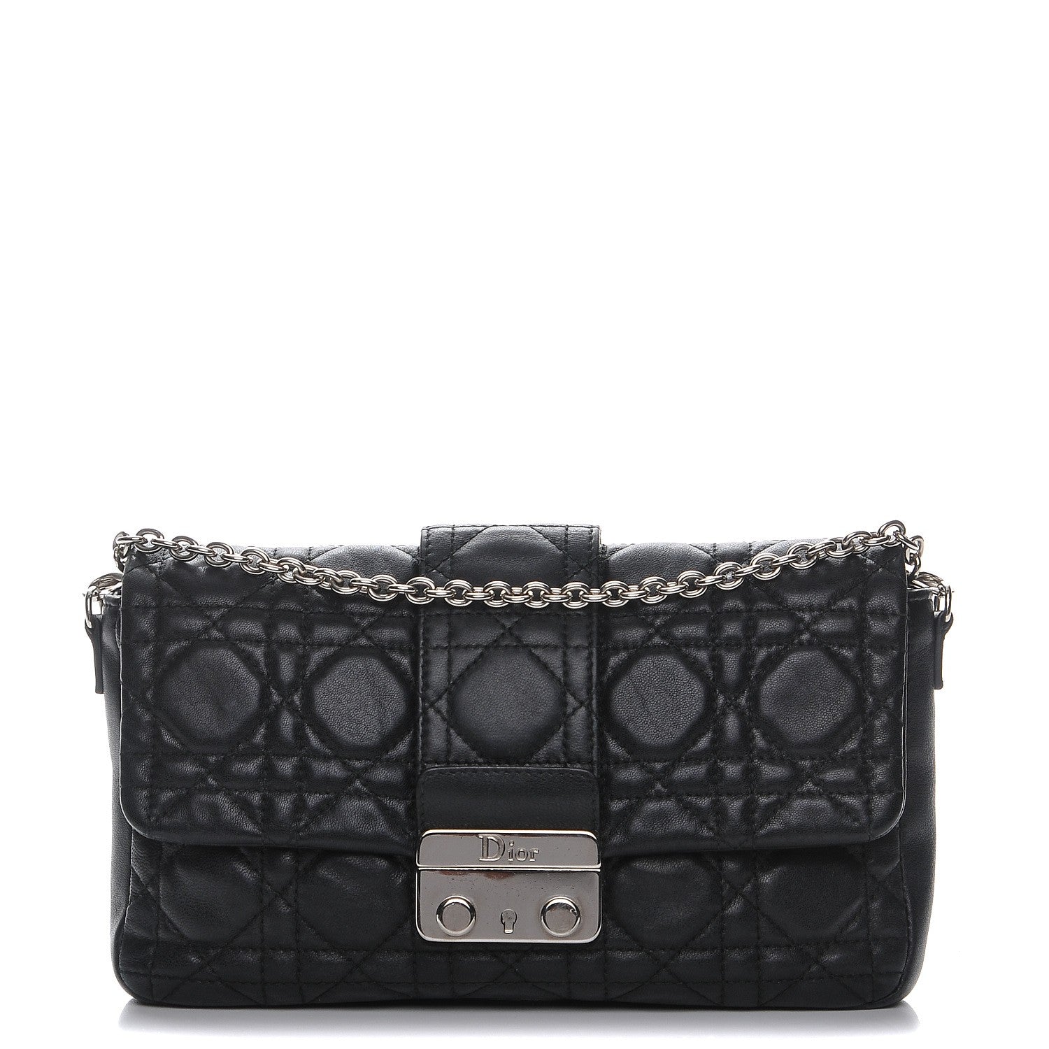 Christian Dior Lambskin Cannage New Lock Pouch Black 1 of 9