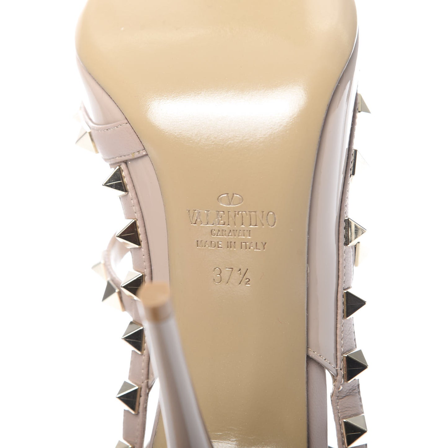 Patent Rockstud Ankle Strap Pumps 37.5 Poudre